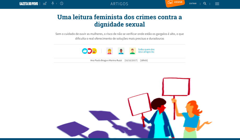 Gazeta do Povo – texto sobre crimes sexuais