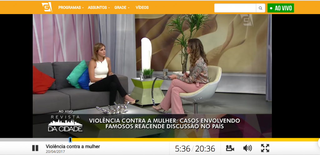 TV Gazeta – entrevista ao programa Revista da Cidade sobre violência contra a mulher